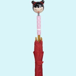 NWT Vilac Amako Kids Umbrella /Kawaii Japan-Inspired  /Made in France /Red 70 cm